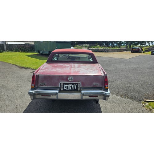 468 - 1980 Cadillac Eldorado Biarritz, coupe, 5.7lt diesel. Registration number ETH 771V. Chassis number 6... 