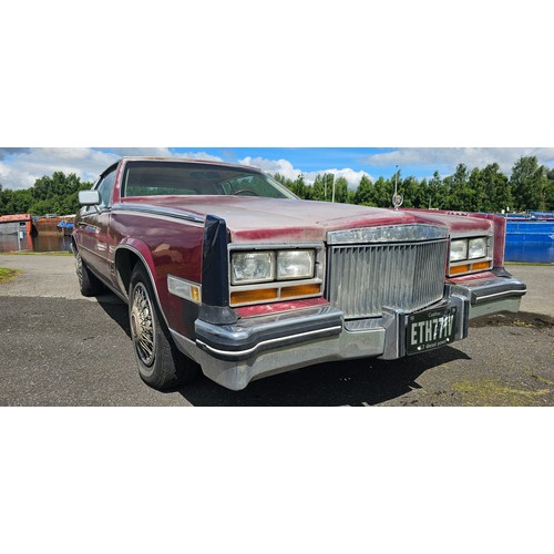 468 - 1980 Cadillac Eldorado Biarritz, coupe, 5.7lt diesel. Registration number ETH 771V. Chassis number 6... 