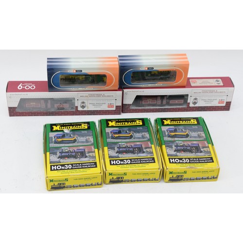 19 - A collection of seven N gauge locomotives by Kato, Minitrains and Sonic, boxed in unused condition.