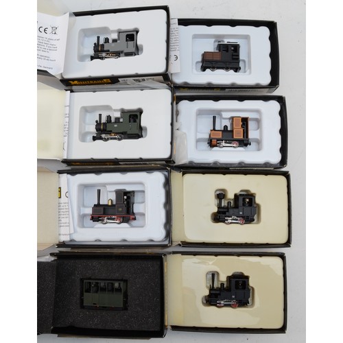 13 - Minitrains Germany; eight N gauge model railway locomotives, boxed in unused condition. (8)