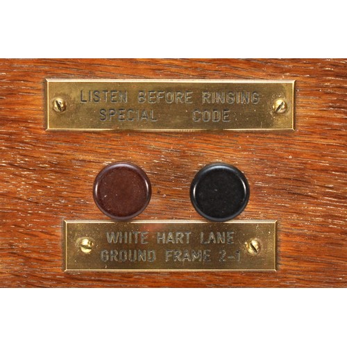 38 - A signal box wall telephone, complete with original internal wiring and metal location plate 
