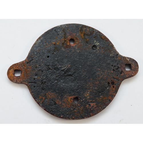 51 - Round cast iron wagon plate, LMS, 1953 standard 461/2 tons, 183583