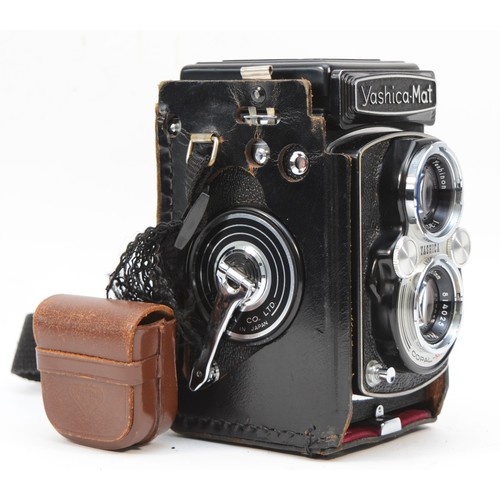 A Yashica Mat dual lens camera, serial number MT8040538, with f
