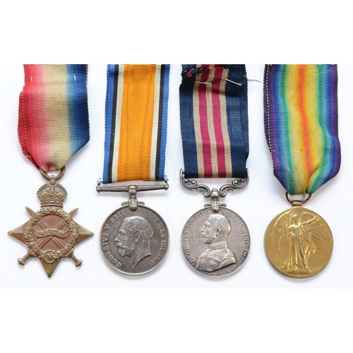 566 - WWI Military Medal group of four, 1914-1915 Star, War and Victory, named 90785 Gnr A. Hickman R.F.A.... 