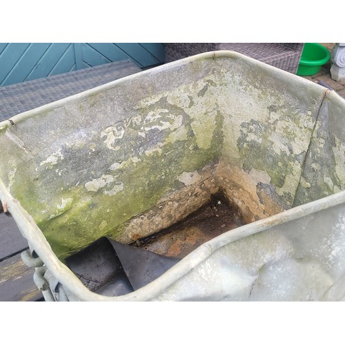 27 - An early 20th century galvanised railway coal container, of square form with twin drop handles, embo... 