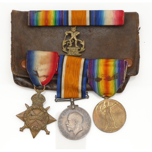 567 - WWI Australian group of three, 1914-1915 Star, War and Victory, named 125 Dvr. E. A. Blaby, 13 L.H. ... 