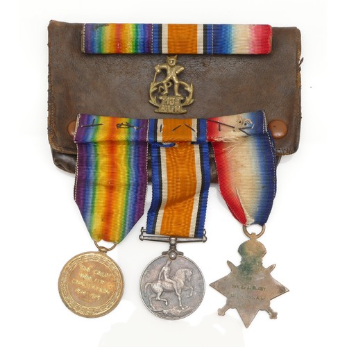 567 - WWI Australian group of three, 1914-1915 Star, War and Victory, named 125 Dvr. E. A. Blaby, 13 L.H. ... 