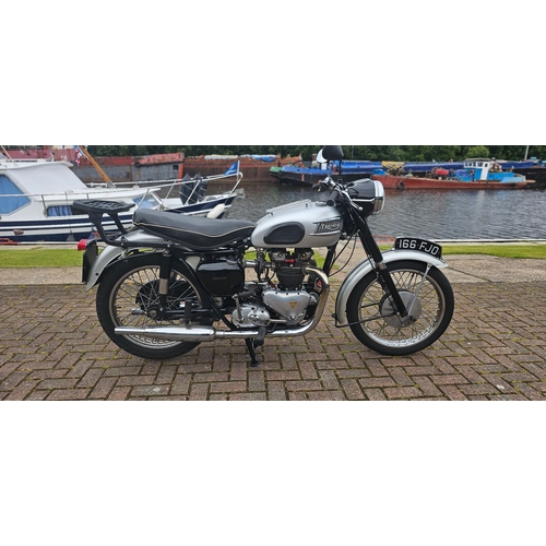 621 - 1959 Triumph Trophy T110, 650cc. Registration number 166 FJO. Frame number 027549. Engine number T11... 