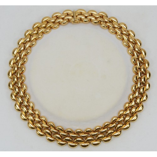 178 - An 18ct gold Cartier demi-lune link collar necklace, stamped F12569, signed Cartier 1996, inner circ... 