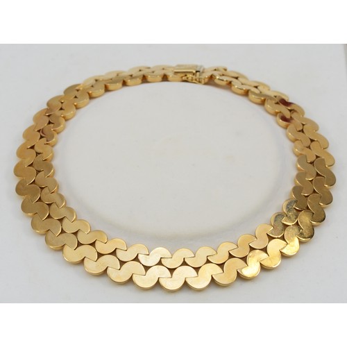 178 - An 18ct gold Cartier demi-lune link collar necklace, stamped F12569, signed Cartier 1996, inner circ... 