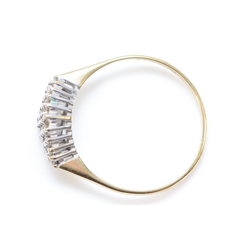 345 - A 9ct gold diamond cluster ring, P 1/2, 1.4g