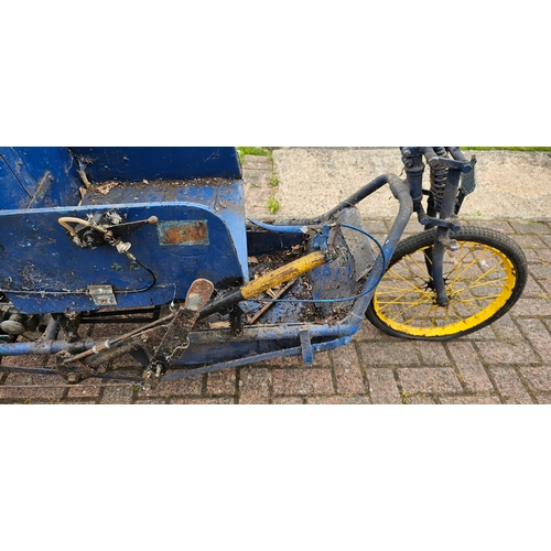 550 - An invalid carriage, by Caraboat Sales of Driffield, with Villiers engine, hand crank and gears, no ... 