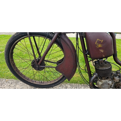 552 - c.1947 New Hudson 98cc Autocycle, project. Registration number RBE 548 not recorded with DVLA (see t... 