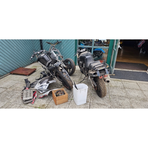 597 - Two project bikes and a frame, no paperwork, to be sold as spares only