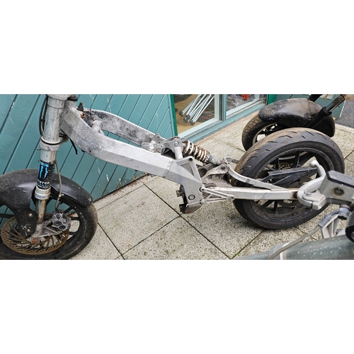 597 - Two project bikes and a frame, no paperwork, to be sold as spares only