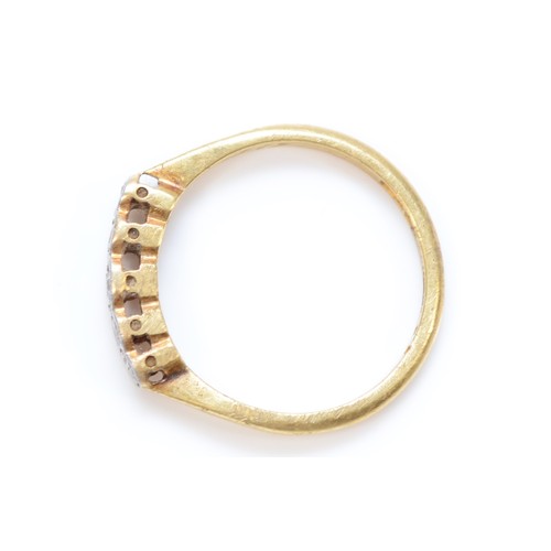 87 - An 18ct gold vintage single cut diamond five stone eternity ring, L 1/2, 2.1g