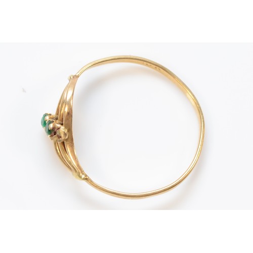 331 - A 14K gold emerald dress ring, as seen, O 1/2, 1.2g