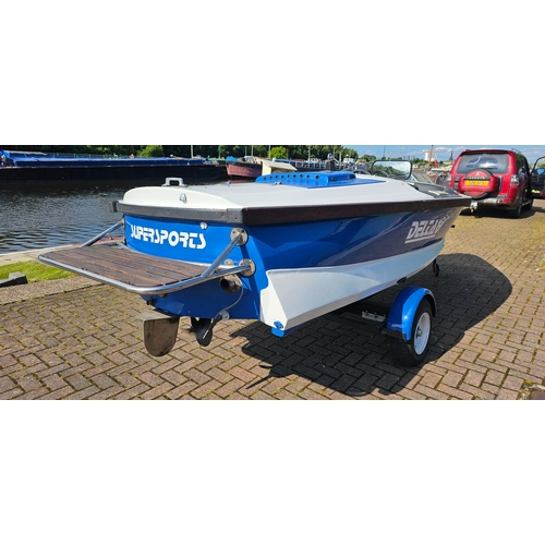 455 - A V6 Delta GRP speedboat, 14 foot, by Ray Wright Ltd, c.1970, with Ford V6 Essex engine. LPG convers... 