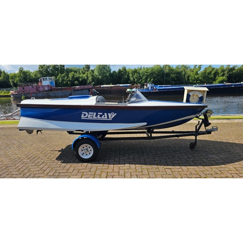 455 - A V6 Delta GRP speedboat, 14 foot, by Ray Wright Ltd, c.1970, with Ford V6 Essex engine. LPG convers... 