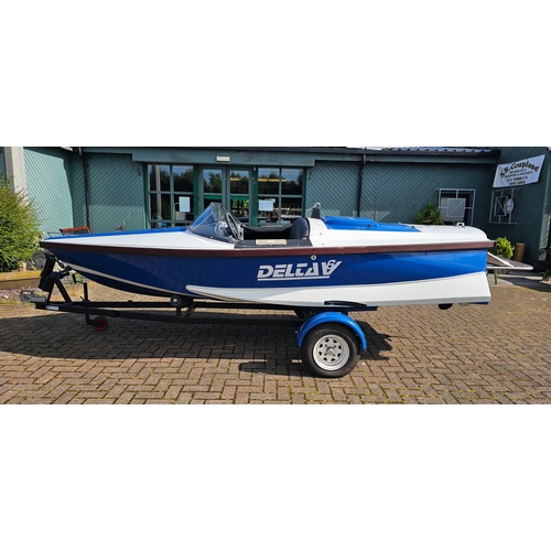 455 - A V6 Delta GRP speedboat, 14 foot, by Ray Wright Ltd, c.1970, with Ford V6 Essex engine. LPG convers... 