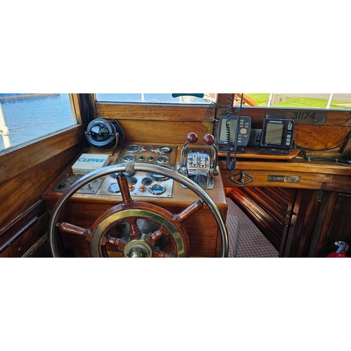 456 - 1936 Thorneycroft Motor Cruiser, Blue Waters.
Length 38 foot, beam 9 foot 6 in, draft 3 foot 3 in, a... 