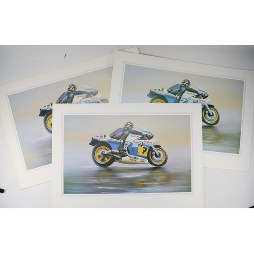 52 - Fifty prints of Barry Sheene, No 7 on a Suzuki, prints of the original painting by the artist Tony G... 