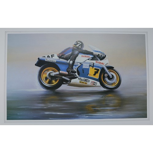 52 - Fifty prints of Barry Sheene, No 7 on a Suzuki, prints of the original painting by the artist Tony G... 