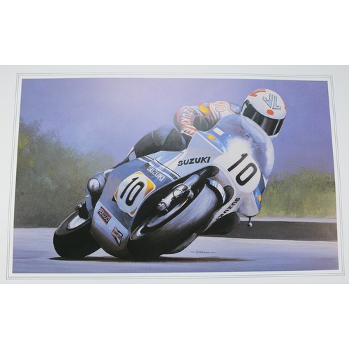 53 - Fifty prints of Mick Grant, No 10 on a Suzuki, prints of the original painting by the artist Tony Gr... 