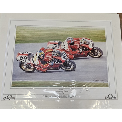 49 - Carl Fogarty, three limited edition prints, signed by the artist