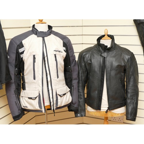 66 - A Dainese 'Sport' black leather motorcycle jacket, having armoured shoulder and elbow pads, size med... 