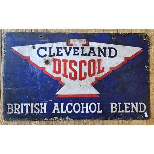 98 - A Cleveland Discol 'British Alcohol Blend' rectangular double sided enamel sign, 76 x 46cm.