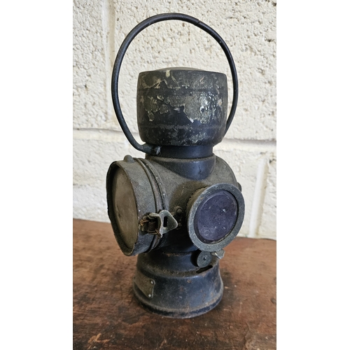 120 - WITHDRAWN FROM AUCTION
A King of the Road acetylene lamp, number 633 and other lamps