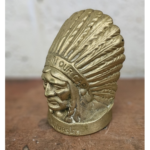 123 - An original Guy Motors brass promotional paperweight, 12cm