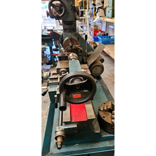 141 - A Clarke 12 speed milling/drilling/lathe with accessories and drills