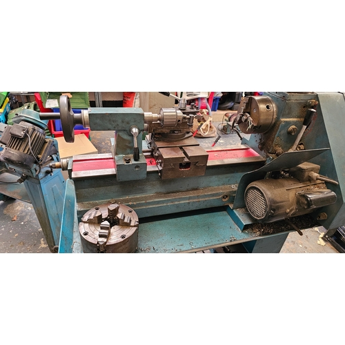 141 - A Clarke 12 speed milling/drilling/lathe with accessories and drills