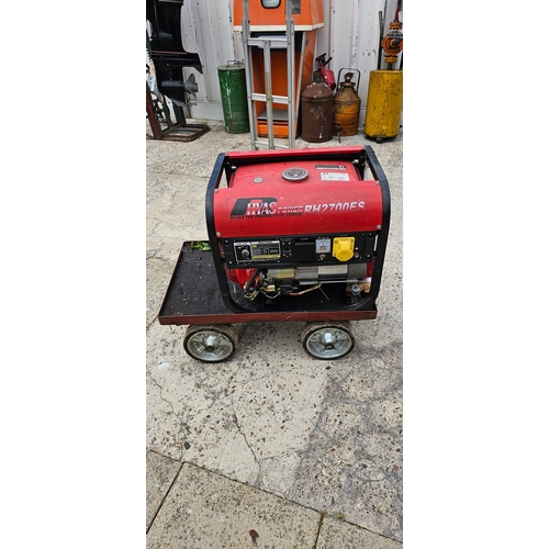 149 - An air cooled petrol driven generator, 15HP, model W/8500