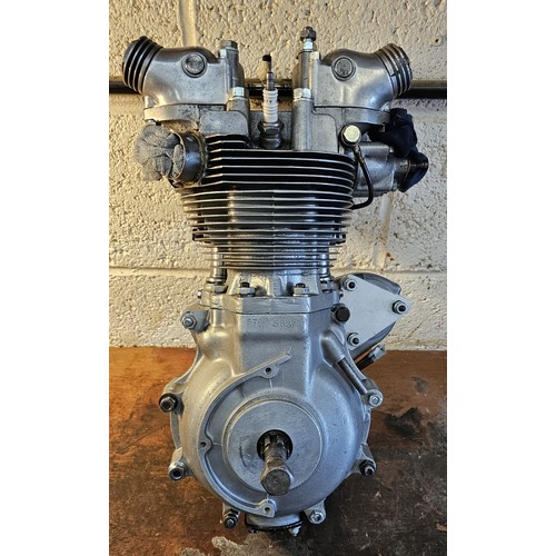 230 - A Triumph 500cc engine, number 5T 58374, close finned, all alloy, with big bearing bottom end, stand... 