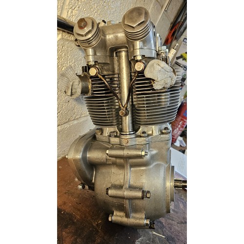 230 - A Triumph 500cc engine, number 5T 58374, close finned, all alloy, with big bearing bottom end, stand... 