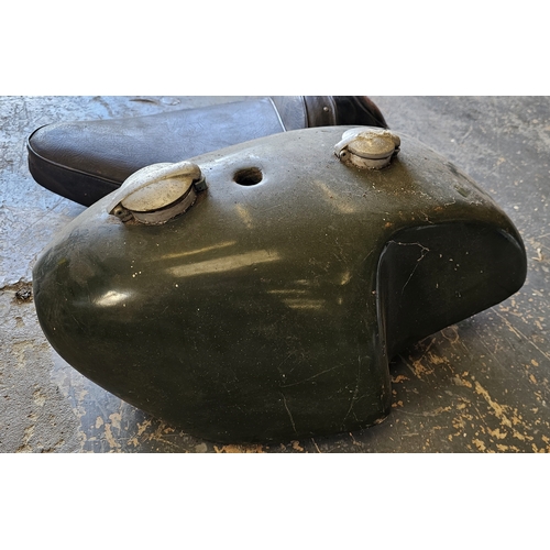 235 - A BSA Gold Star fibreglass petrol tank and a seat