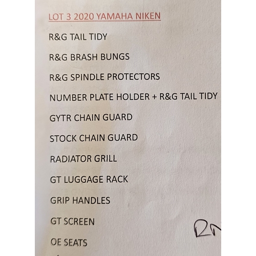 279 - Yamaha Niken parts, 2020, see list plus an exhaust system