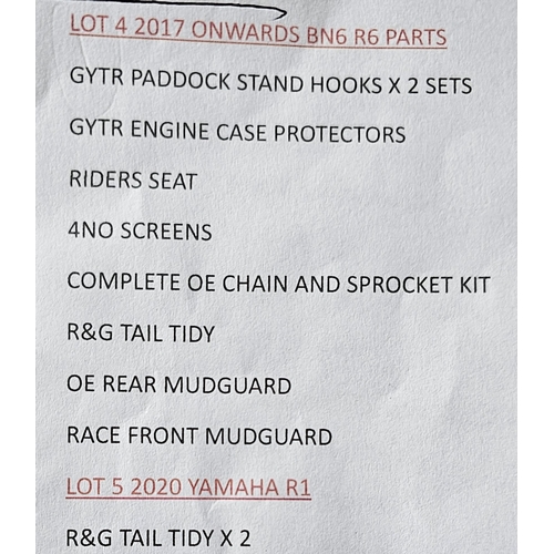 280 - Yamaha R6 BN6 parts, 2017 onwards, see list