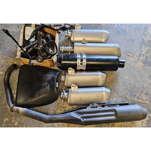 282 - Three Yamaha B3L silencers and other parts