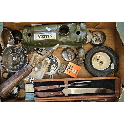 307 - A quantity of automobilia to include a BAC Jet Provost temperature gauge