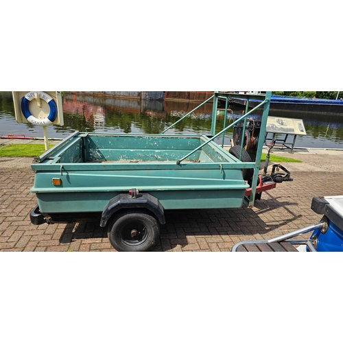 329 - A single axle car trailer, made from a trailer tent, with lighting and good tyres