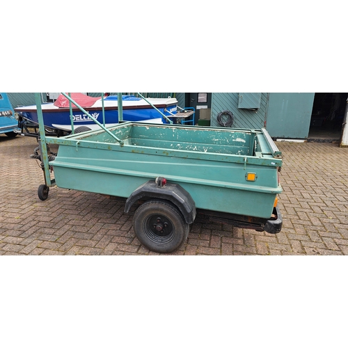 329 - A single axle car trailer, made from a trailer tent, with lighting and good tyres