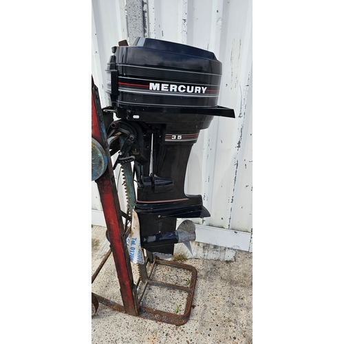 333 - A Mercury 35hp outboard boat engine, unused for many years