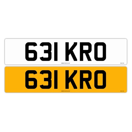 328 - Cherished number 631 KRO, on retention