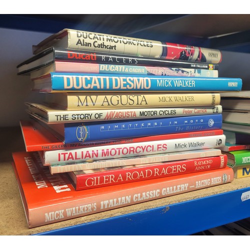 1 - A collection of motorcycle related hardback and paperback books, primarily Italian machines, includi... 