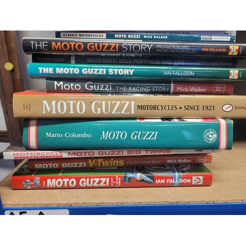 2 - A collection of Moto Guzzi motorcycle related hardback books through the ages, to include Mick Walke... 