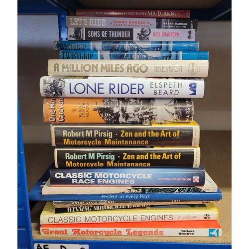 16 - A collection of motorcycle related hardback and paperback books, titles to include 'A Million Miles ... 